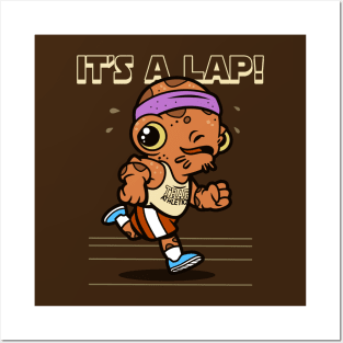 Funny Cute Alien Running Exercise Workout 80's Retro Cartoon Meme Posters and Art